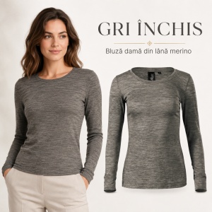 Bluză Damă Malfini Premium Merino Rise LS 160 – 100% Lână Merino, Mânecă Lungă, Slim Fit - Img 14