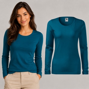Bluză Damă Slim cu Mânecă Lungă, Bumbac 95% – 15 Nuanțe, XS–3XL - Img 18
