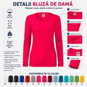 Bluză de Femei cu Mâneci Lungi | 15 culori disponibile -139 - Img 3