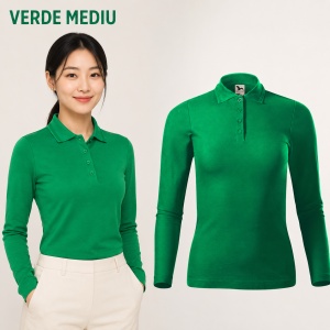 Bluză Polo Damă cu Mânecă Lungă Malfini, Croială Cambrată, Guler Polo Raiat, 4 Nasturi, 10 Culori, Mărimi XS–2XL - Img 20