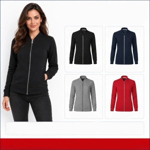 Bluza Premium Damă Tip Bomber cu Fermoar Malfini 454 – 320 g/m²