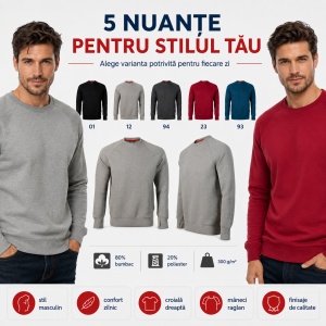 Bluză Sweatshirt Bărbați Rimeck Vertex W42, 80% Bumbac, 300 g/m², 5 Culori, S–4XL - Img 9