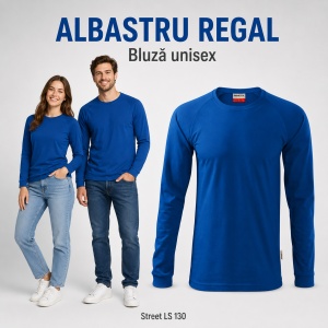 Bluză Unisex Damă și Bărbat Rimeck 130 Street LS, Bicoloră, Mâneci Lungi Raglan, 100% Bumbac, 180 g/m², S–4XL - Img 13
