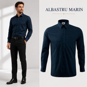 Cămașă bărbați cu mânecă lungă Malfini 209 Style LS, 100% bumbac, croială regular fit, guler clasic și buzunar la piept - Img 13