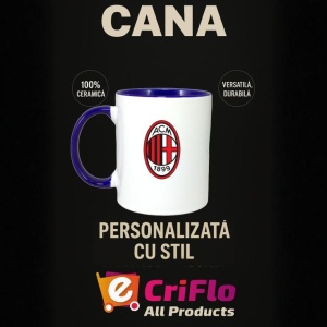 Cana AC Milan Italia , cu logoul stema echipei, Cadoul Perfect - Img 25