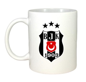 Cana Besiktas Turcia , cu logoul stema echipei, Cadoul Perfect - Img 2