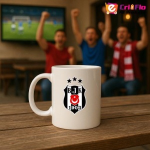 Cana Besiktas Turcia , cu logoul stema echipei, Cadoul Perfect - Img 18