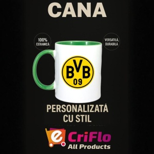 Cana Borussia Dortmund Germania , cu logoul stema echipei, Cadoul Perfect - Img 20