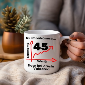 Cana cadou zi de nastere cu textul Nu imbatranesc doar imi creste Valoarea - Img 65