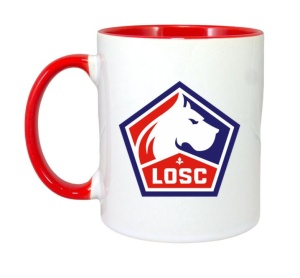 Cana Lille LOSC Franta , cu logoul stema echipei, Cadoul Perfect - Img 8