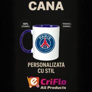 Cana Paris Saint Germain Franta , cu logoul stema echipei, Cadoul Perfect - Img 25