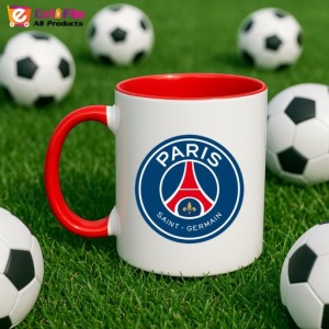 Cana Paris Saint Germain Franta , cu logoul stema echipei, Cadoul Perfect - Img 46