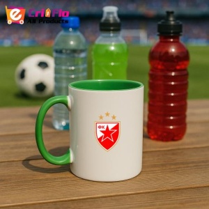 Cana Red Star Belgrade Serbia , cu logoul stema echipei, Cadoul Perfect - Img 21