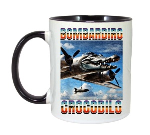 Cana Tralalero TraLaLa cu Bombardiro Crocodilo Funny Trendy Italian Brainrot Meme - Img 5