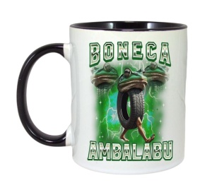 Cana Tralalero TraLaLa cu Boneca Ambalabu Funny Frog Meme Bootleg Italian Brainrot - Img 5