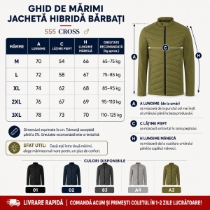 Geacă Bărbați tip Jachetă Hibridă Profesională, Matlasată și Softshell – Cross 555 - Img 4