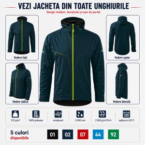 Geacă Bărbați tip Jachetă Softshell cu Glugă, Impermeabilă și Rezistentă la Vânt – Cool 515 - Img 8