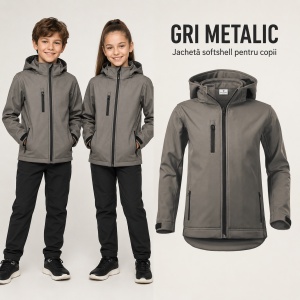 Geacă Copii tip Jachetă Softshell cu Glugă Detașabilă, Impermeabilă și Elastică – Performance 535 - Img 13