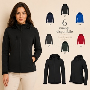 Geacă Damă tip Jachetă Softshell cu Glugă, Elastică și Călduroasă – Trail 549 - Img 10