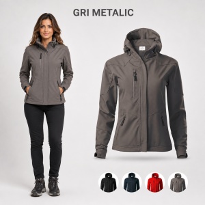 Geacă Damă tip Jachetă Softshell cu Glugă, Impermeabilă și Elastică – Nano 532 - Img 12