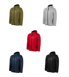 Imagine de prezentare pentru geaca matlasata pentru barbati si culorile disponibile rosu, negru, gri, avocado green