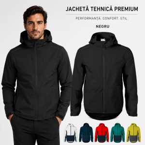 Geacă tip Jachetă Impermeabilă Bărbați cu Glugă Detașabilă, Windproof – Rainbow 538 - Img 14