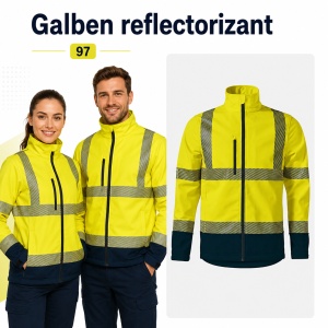 Geacă Unisex tip Jachetă Softshell Reflectorizantă, Impermeabilă și Călduroasă – HV Drop 5V3 - Img 11