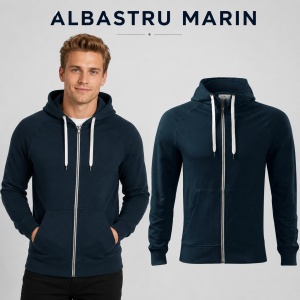 Hanorac bărbătesc cu fermoar 452 Voyage, 100% bumbac, 320 g/m², glugă cu șnur, buzunar marsupiu, 4 culori, mărimi S–3XL - Img 13