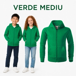 Hanorac Copii Băiat sau Fată cu Fermoar și Glugă – 65% Bumbac, Interior Pieptănat, 300 g/m² | 6–12 Ani - Img 19