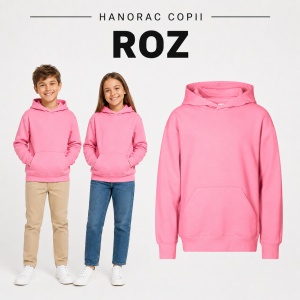 Hanorac copii Malfini 423 Chill cu glugă, buzunar marsupiu, interior pieptănat și croială lejeră - Img 20