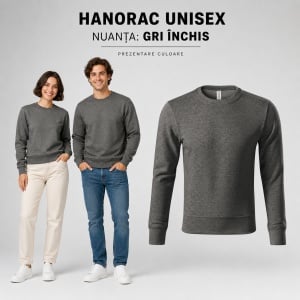 Hanorac unisex fără glugă tip bluză, pentru damă și bărbat, 260 g/m² - Img 16