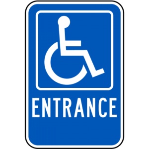 Indicator Accessible Entrance Sign, Sticker autocolant
