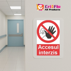 Indicator accesul interzis indicatoare protectia muncii, Sticker autocolant - Img 5