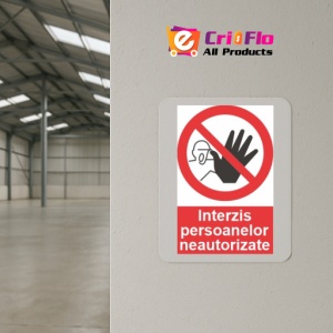 Indicator accesul interzis persoanelor neautorizate indicatoare protectia muncii, Sticker autocolant - Img 4