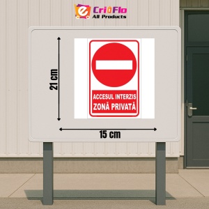 Indicator Accesul interzis zona privata, Sticker autocolant - Img 2