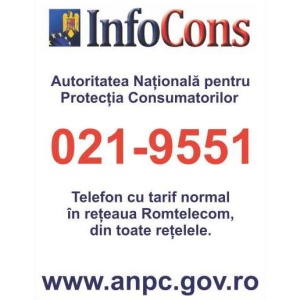 Indicator Afis inf cons, Sticker autocolant
