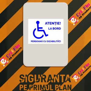 Indicator Alb atentie la bord persoana cu dizabilitati, Sticker autocolant - Img 3