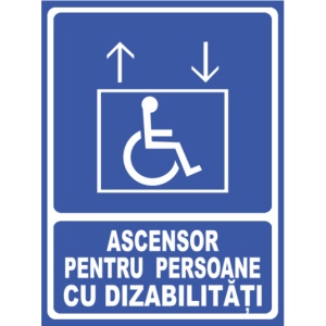 Indicator Asceensor pentru persoane cu dizabilitati, Sticker autocolant