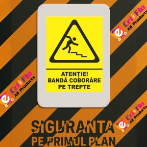 Indicator Atentie banda coborare pe trepte, Sticker autocolant - Img 3