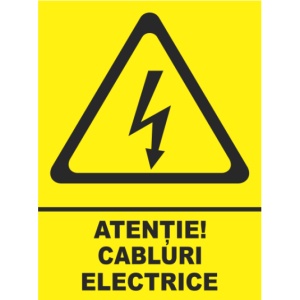 Indicator Atentie cabluri electrice, Sticker autocolant - Img 1