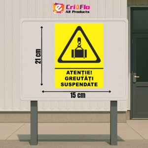 Indicator Atentie greutati suspendate, Sticker autocolant - Img 2