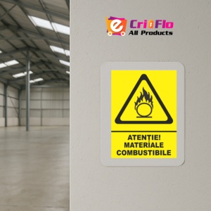 Indicator Atentie materiale combustibile, Sticker autocolant - Img 4