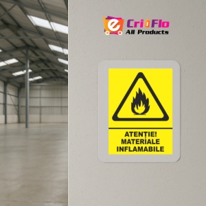 Indicator Atentie materiale inflamabile, Sticker autocolant - Img 4