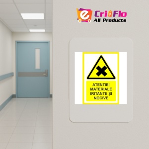 Indicator Atentie materiale iritante si nocive, Sticker autocolant - Img 5