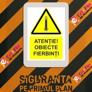 Indicator Atentie obiecte fierbinti indicator de avertizare, Sticker autocolant - Img 3