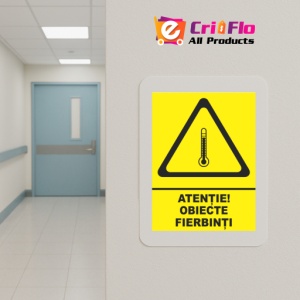 Indicator Atentie obiecte fierbinti, Sticker autocolant - Img 5