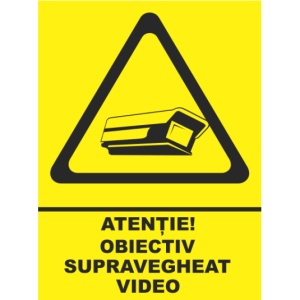 Indicator Atentie obiectiv supravegheat video, Sticker autocolant - Img 1