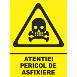 Indicator Atentie pericol de asfixiere, Sticker autocolant