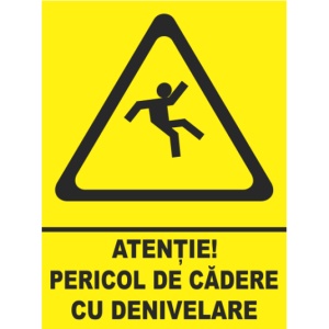 Indicator Atentie pericol de cadere cu denivelare, Sticker autocolant