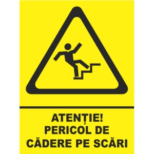 Indicator Atentie pericol de cadere pe scari, Sticker autocolant
